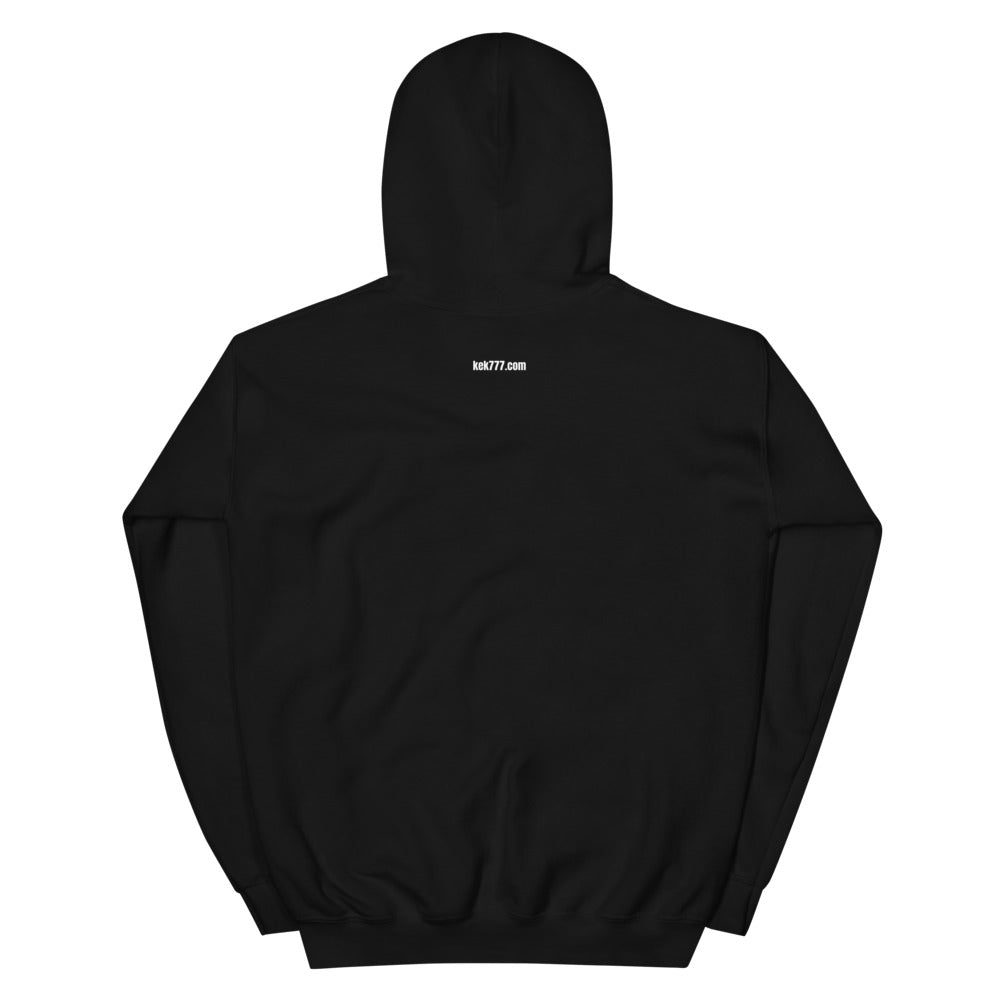 GOXPEPE by Mike — Rare Pepes Series 1 Card 2 — on a black hoodie, Outside back label