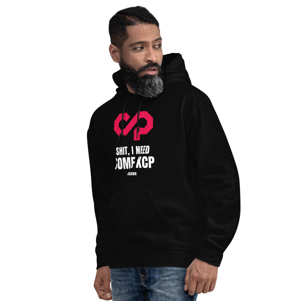 "Shit, I Need Some XCP" Hoodie — Black, Men's 4 Left Front
