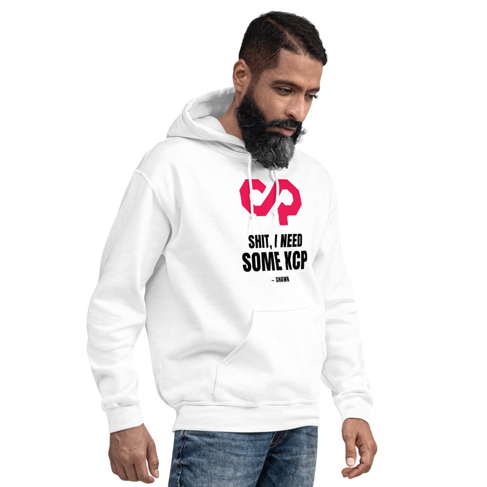 "Shit, I Need Some XCP" Hoodie — White, Men's 4 Right Front