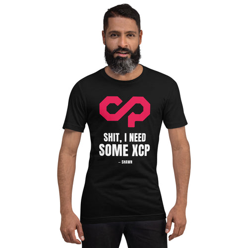 "Shit, I Need Some XCP" Unisex t-shirt — Black, Men's 4 Front