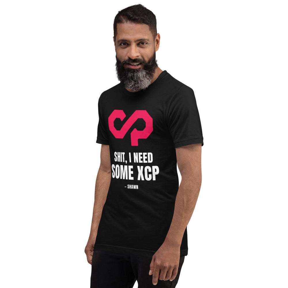 "Shit, I Need Some XCP" Unisex t-shirt — Black, Men's 4 Left Front