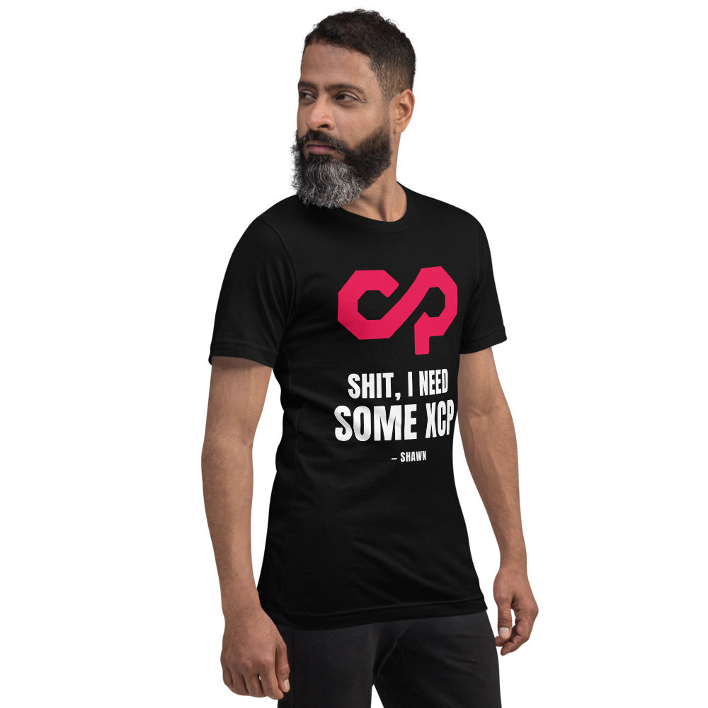 "Shit, I Need Some XCP" Unisex t-shirt — Black, Men's 4 Right Front