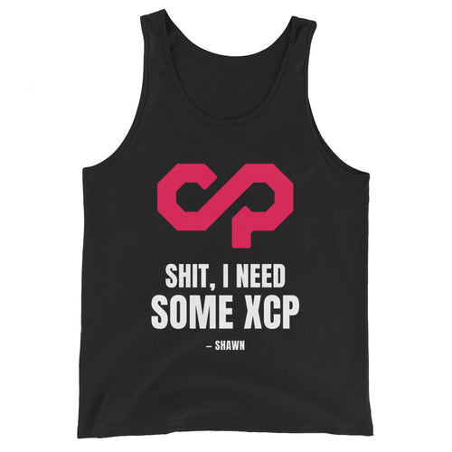 "Shit, I Need Some XCP" Tank top — Black, Flat Front