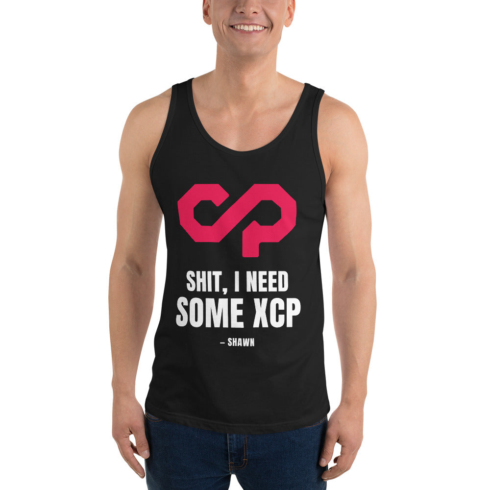 "Shit, I Need Some XCP" Tank top — Black, Men's Front