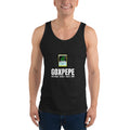 GOXPEPE by Mike — Rare Pepes Series 1 Card 2 — on a black tank top, Men's Front, centred