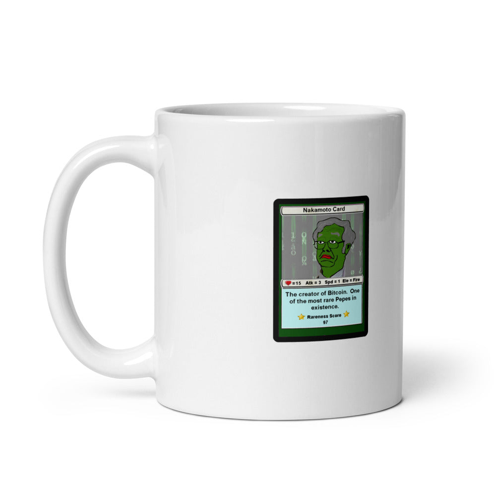 RAREPEPE by Mike — Rare Pepes Series 1 Card 1 — on a mug, 11 oz, Default Handle on Left