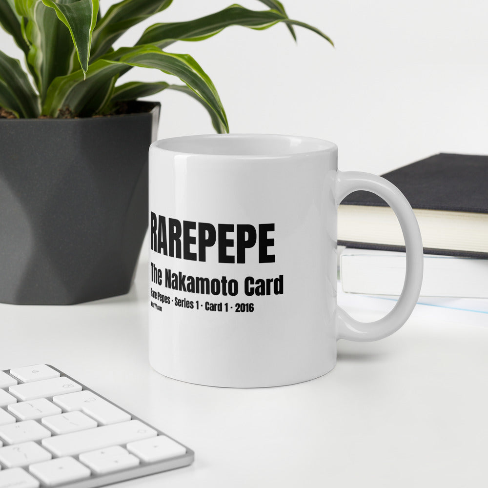 RAREPEPE by Mike — Rare Pepes Series 1 Card 1 — on a mug, 11 oz, Environment Office environment